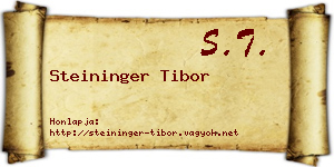 Steininger Tibor névjegykártya